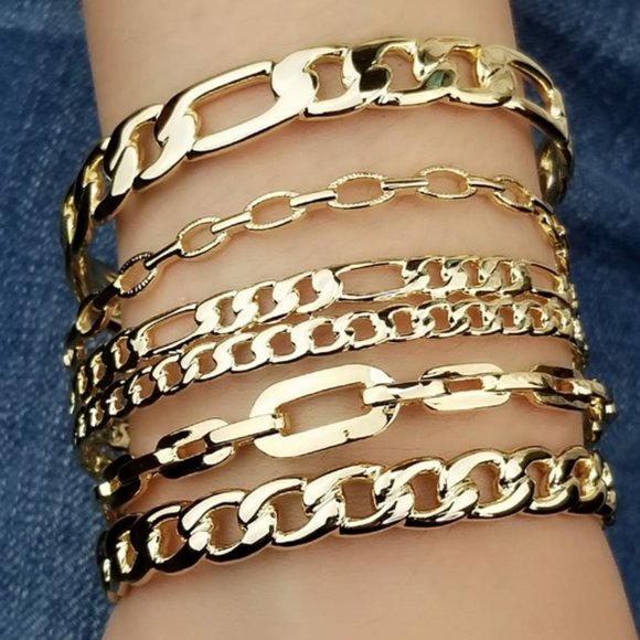 NEW Chain Links Open Cuff Bracelet Bangle - Picture 13 of 13
